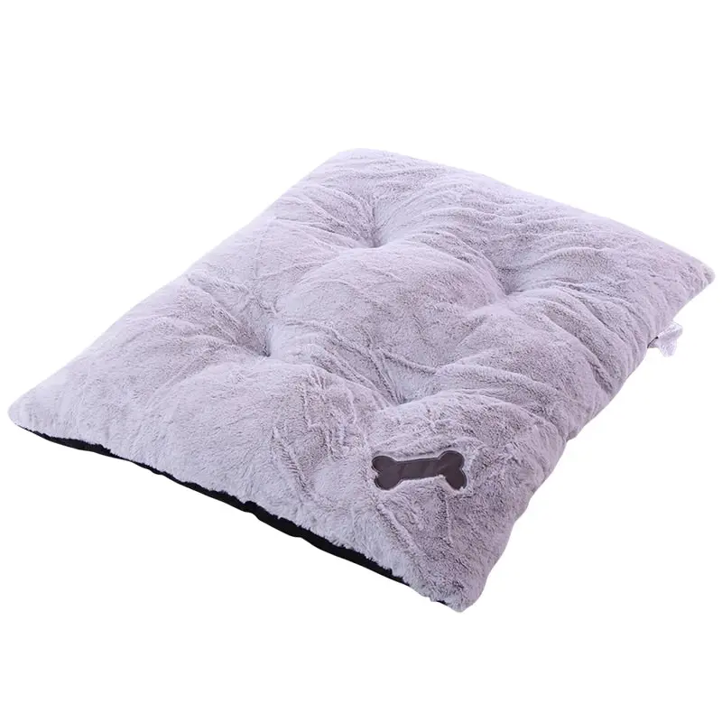 Super Soft Dog Bed Mat Cushion Tufted Fleece Dog Floor Mat Pad Grey