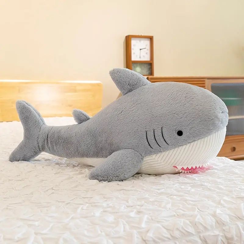 Super Soft Cute Grey Shark Plush Toy Large sizes 90cm 120cm 150cm