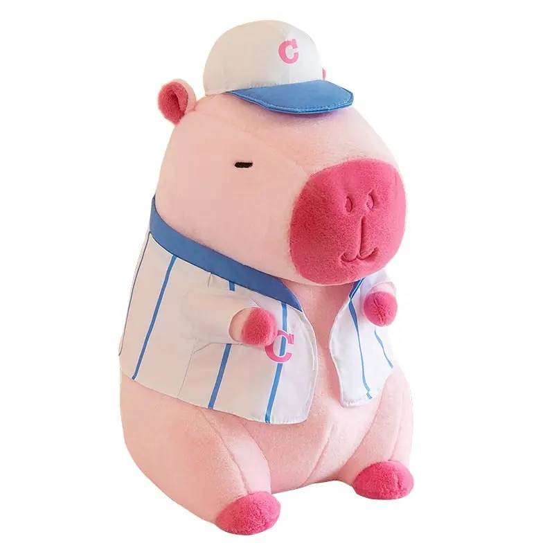 Super Cute Soft Fleece Capybara Plush Toy Baseball 68cm Pink