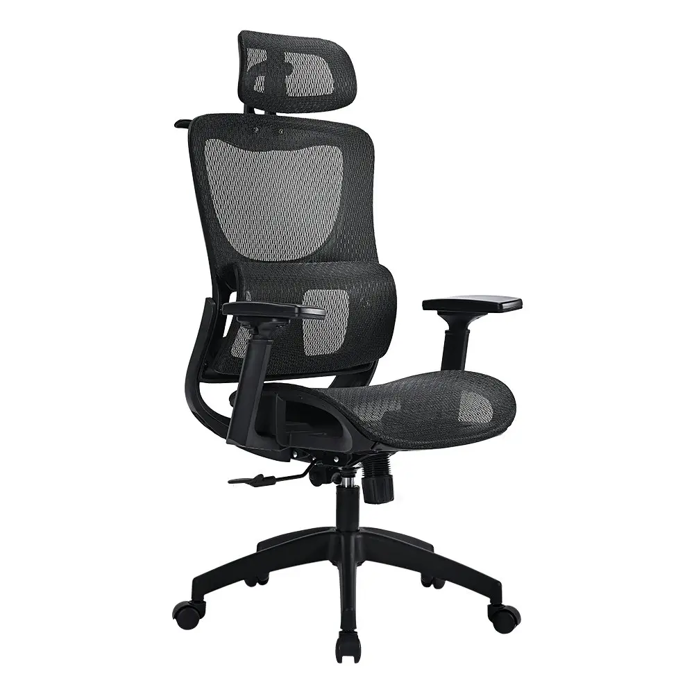 Furb Ergonomic Office Chair Mesh Computer Desk Chair Tilt Fabric Seat Black