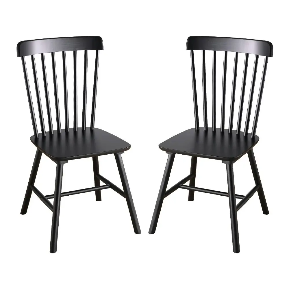 Furb Dining Chairs Set of 4 Soild Wood Accent Kitchen Chair Black