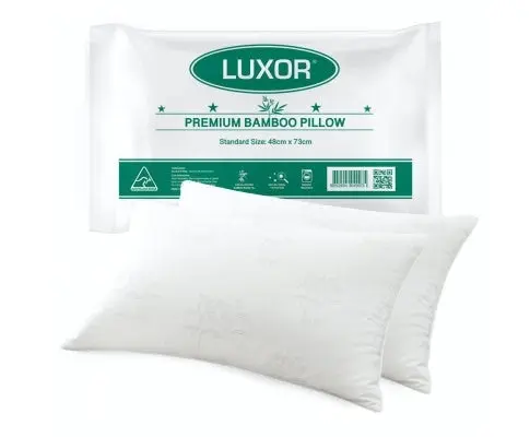 Luxor Australian Made Bamboo Cooling Pillow Standard Size Twin Pack