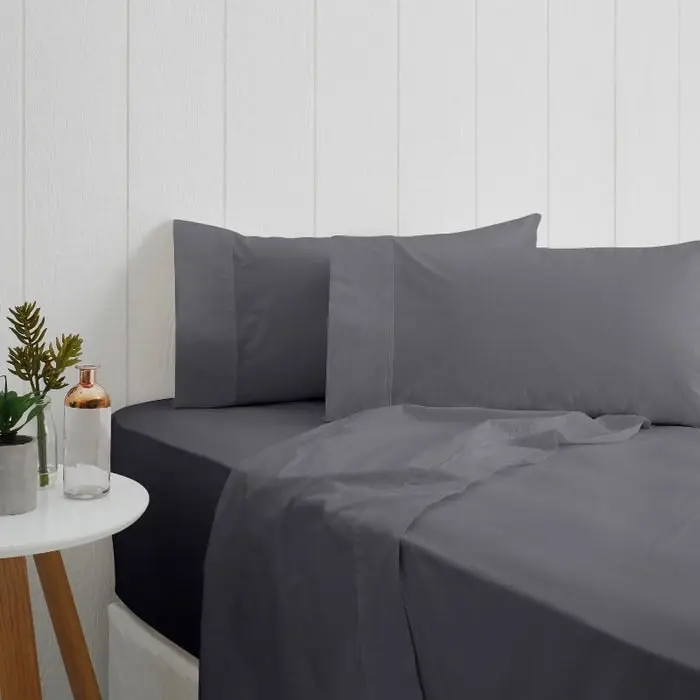 Odyysey Living Breathe 100% Cotton Sheet Sets - Charcoal