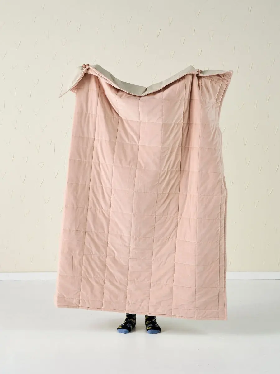 Linen House LOFT THROW - PINKSALT