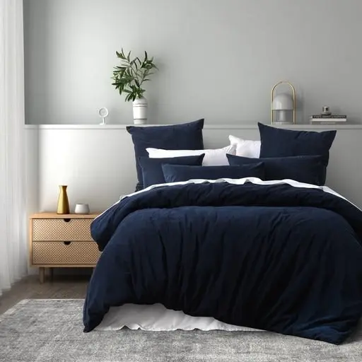 Bianca Bedding Lebron Indigo Polyester Quilt Cover Set