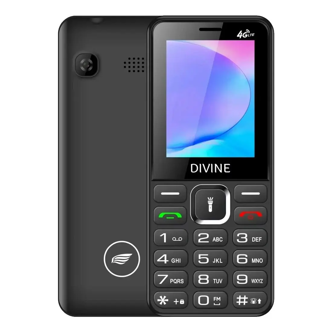 Divine JL21 4G Feature Phones (Dual Sim, 128MB/48MB, 2.4") - Black