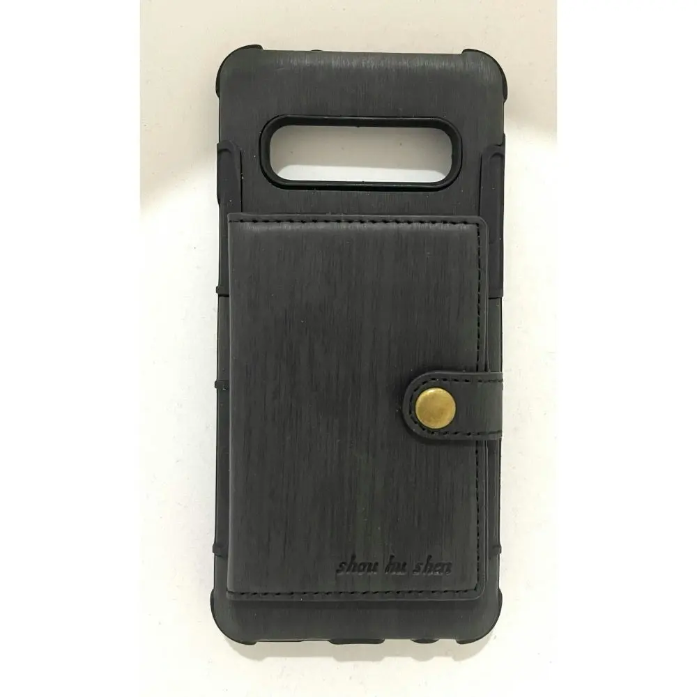 TPU Case With Card Slot For Galaxy S10 - Black