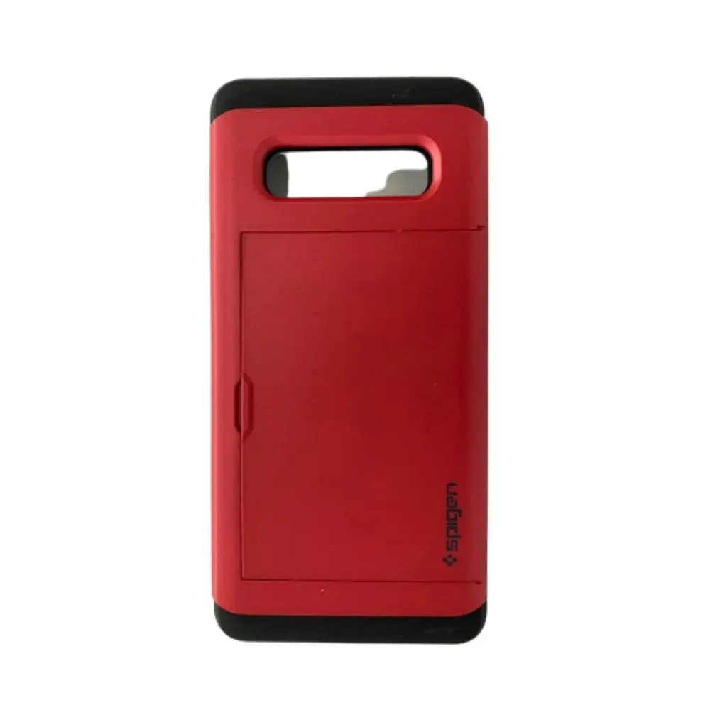 Hard Case With Card Holder For Galaxy S10+ Red