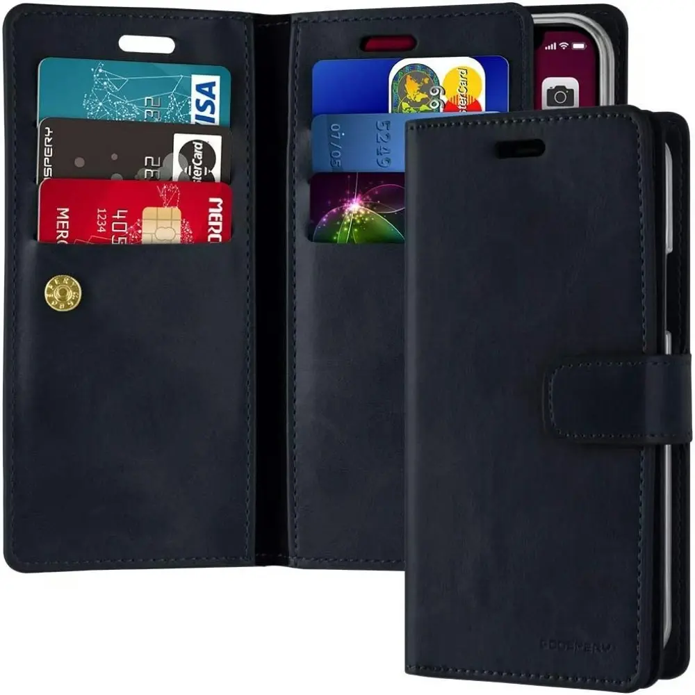 Mansoor Diary Case with Card Slot for iPhone 12 Pro Max 6.7'' - Navy