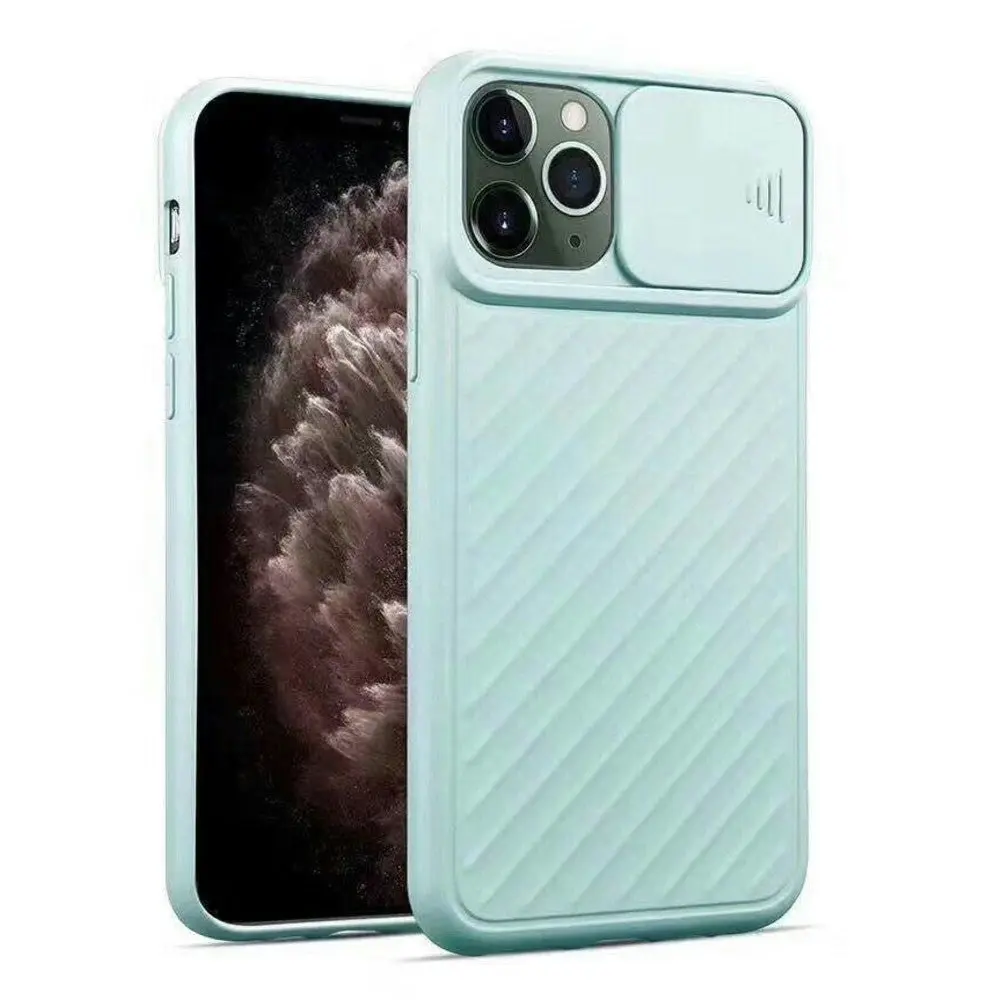 Slide Lens Camera Protection Case for iPhone 12 Pro Max 6.7'' - Blue