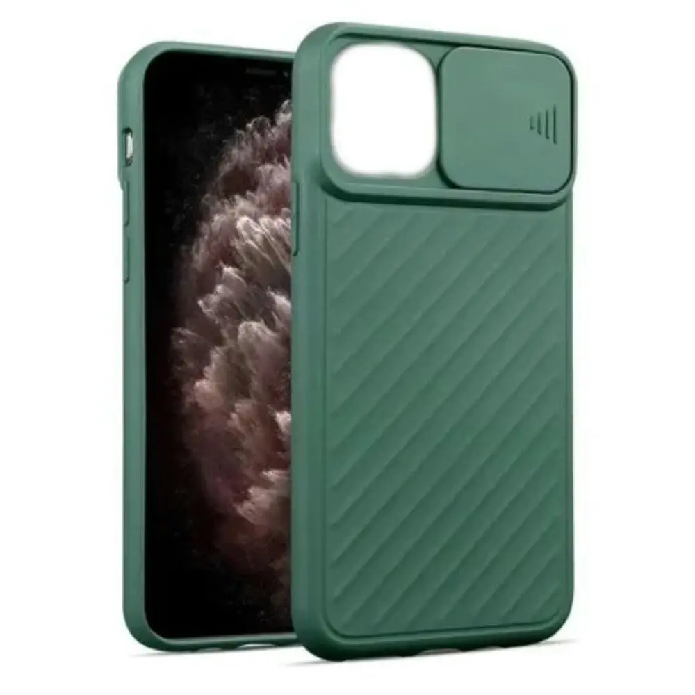 Slide Lens Camera Protection Case for iPhone 12 Pro Max 6.7'' - Green