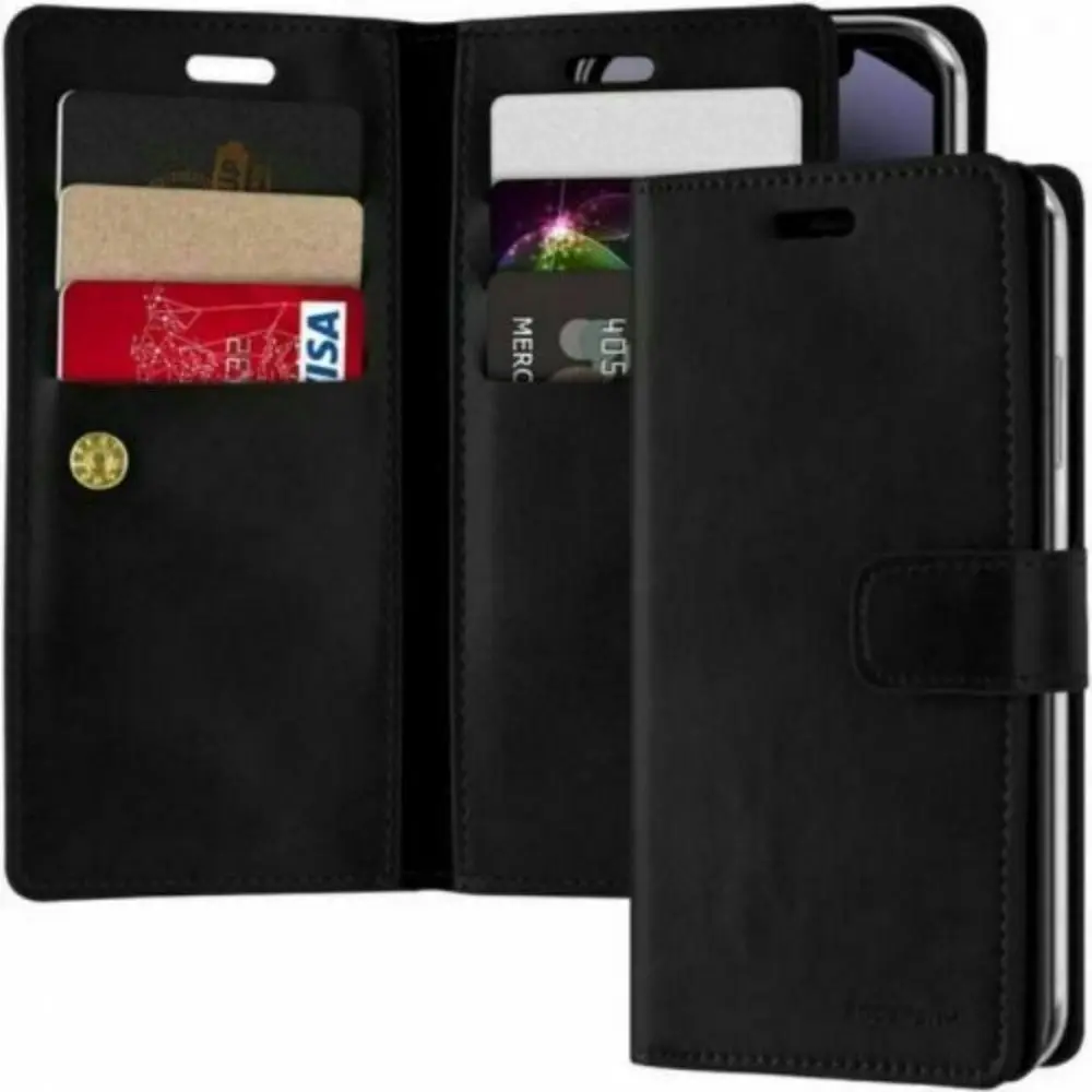 Mansoor Diary Case With Card Slot  for iPhone 13 Pro Max 6.7" - Black