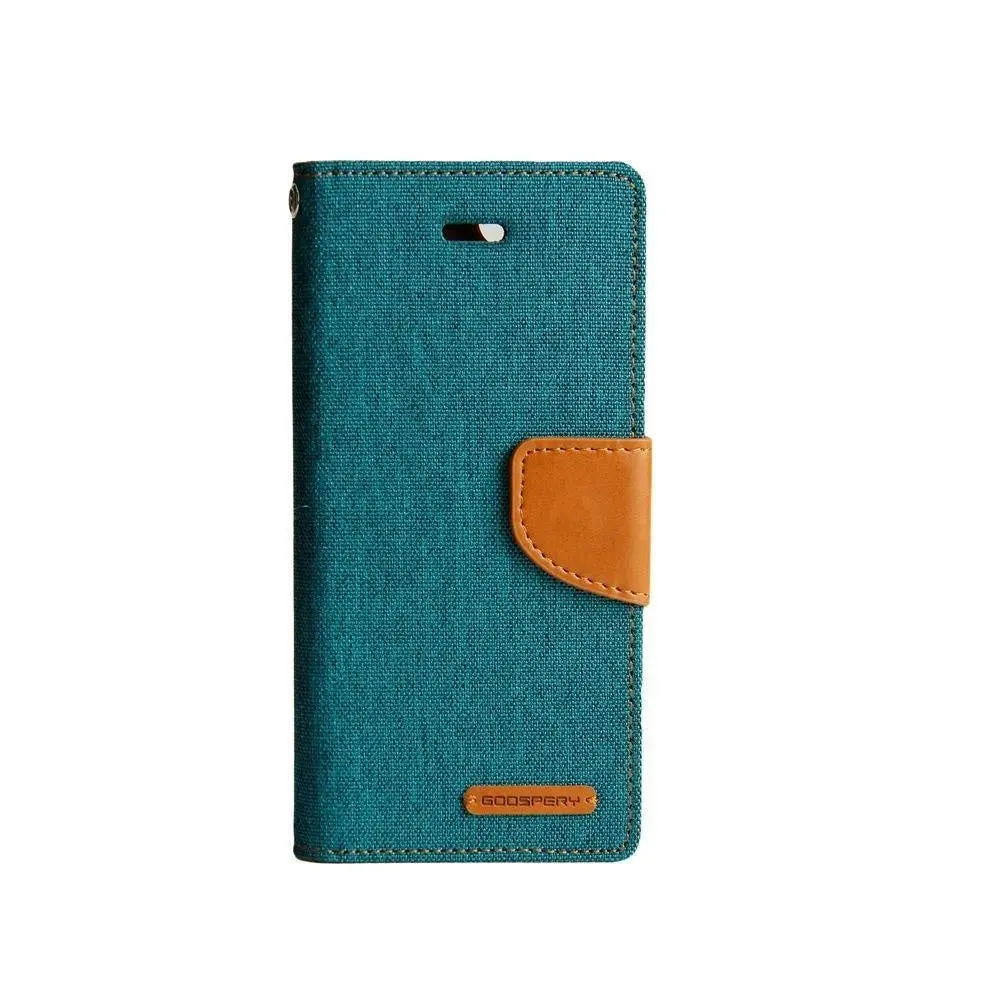 Goospery Canvas Book Case For iPhone  X / XS - Green