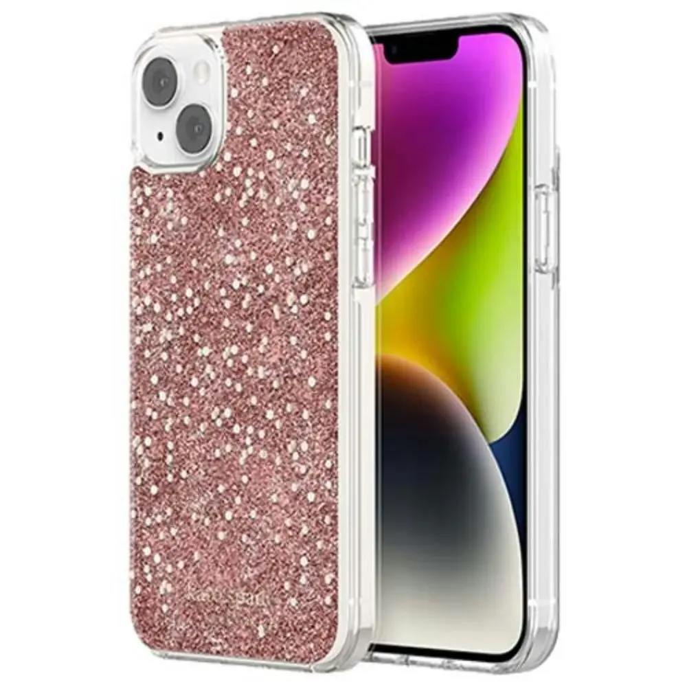 Kate Spade Chunky Glitter Case For iPhone 14+ 6.7" - Rose Gold