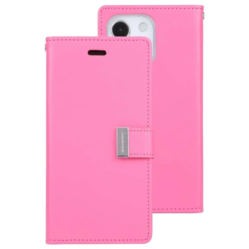 Goospery Rich Diary Book Case For iPhone 14 6.1" - Hot Pink