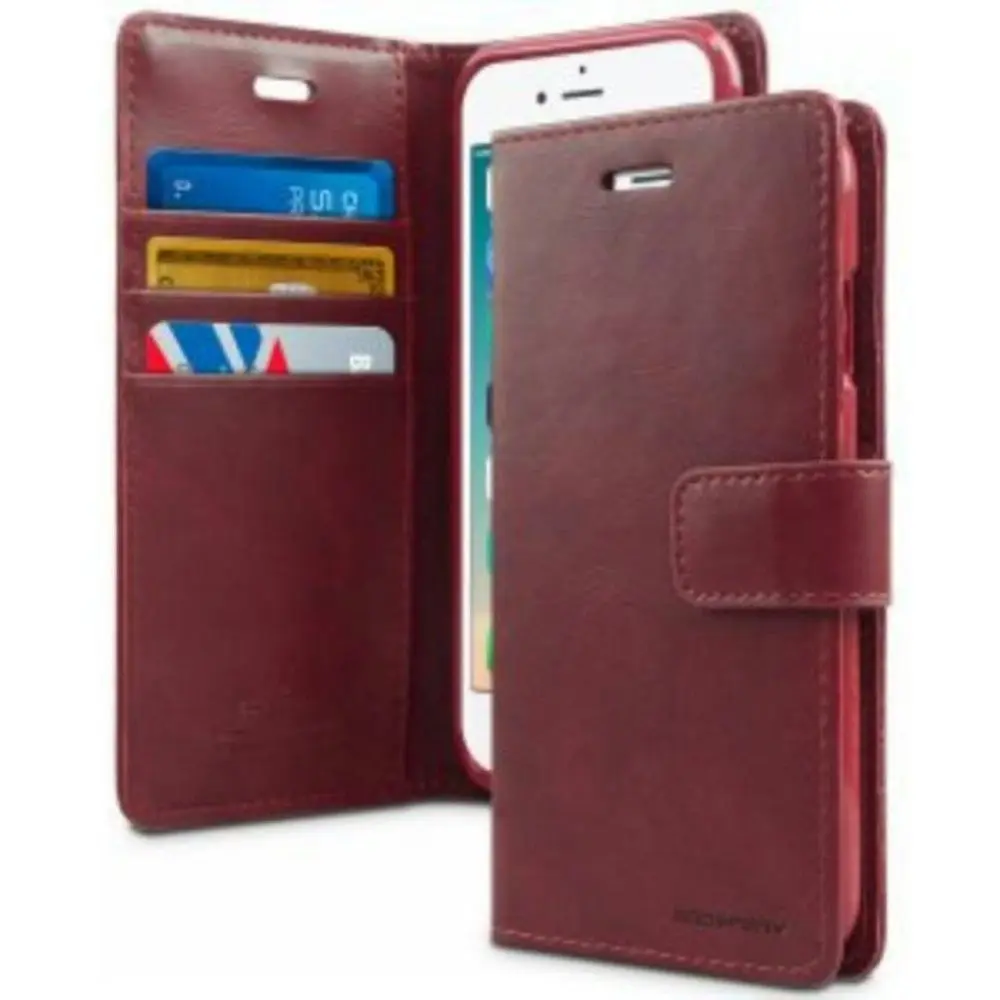 Mercury Mansoor Diary Case WithCard Slot For iPhone XS Max - Maroon