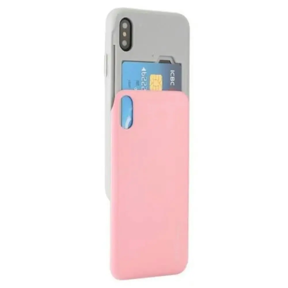 Sky Slide Bumper Case With Card Slot For iPhone X Max - Pink