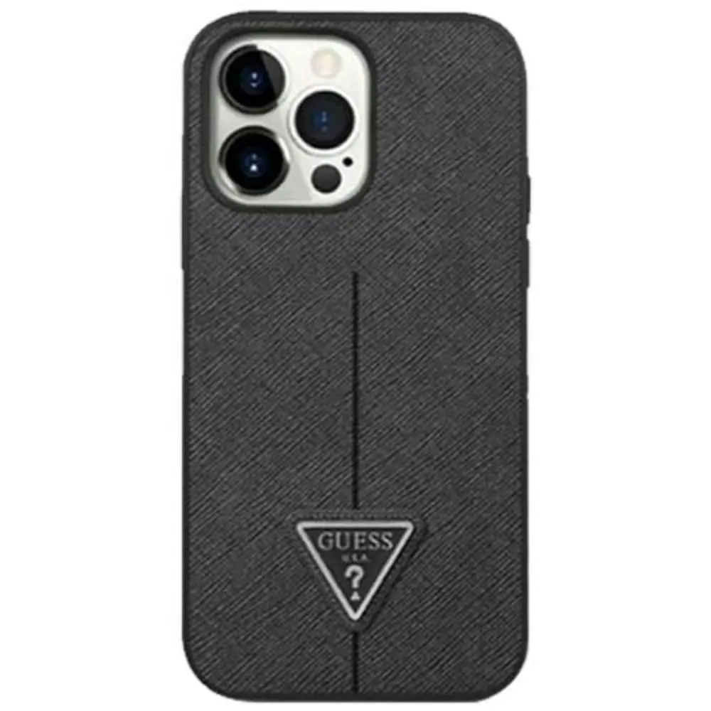 Guess Safiano Line Case For iPhone 14 Pro 6.1" - Black