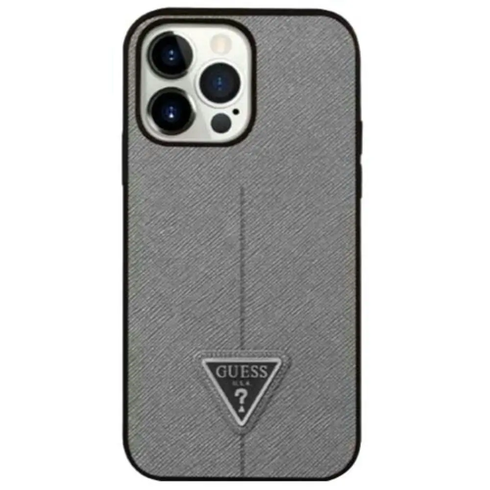 Guess Safiano Line Case For iPhone 14 Pro 6.1" - Silver