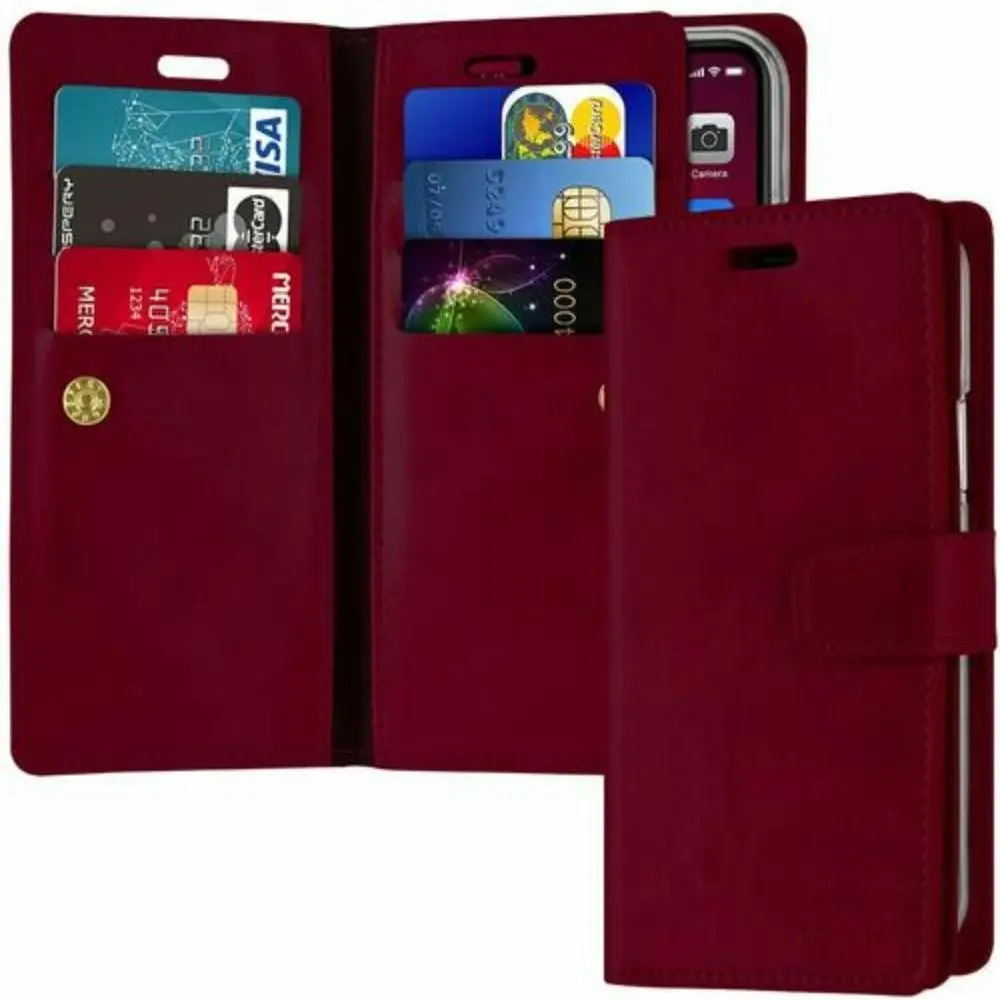 Mansoor Diary Case with Card Slot for iPhone 12 Mini 5.4" - Maroon