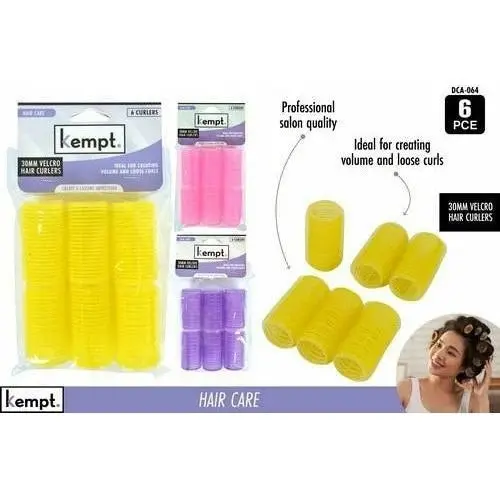 Velcro Hair Curlers - 30mm 6 Piece Assorted