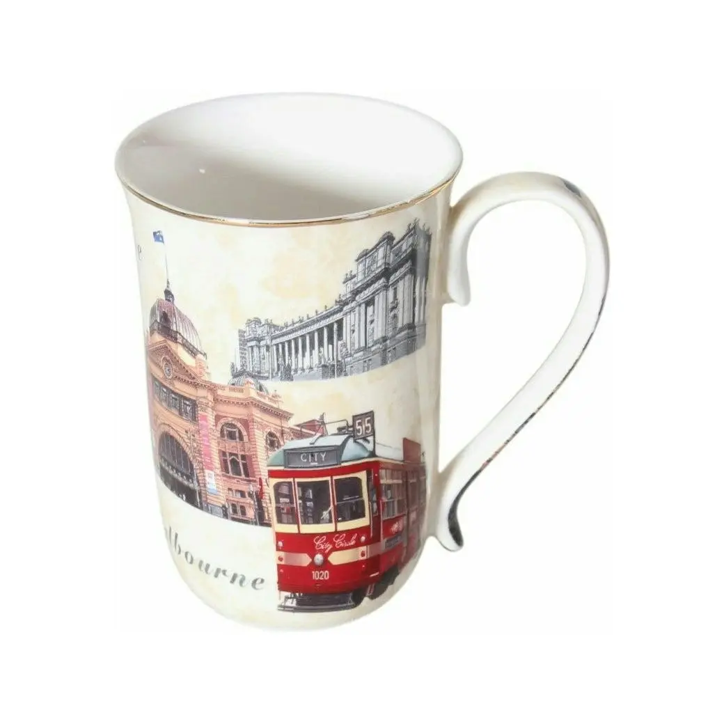 Melbourne Landmarks Fine China Gold Rim - Mug