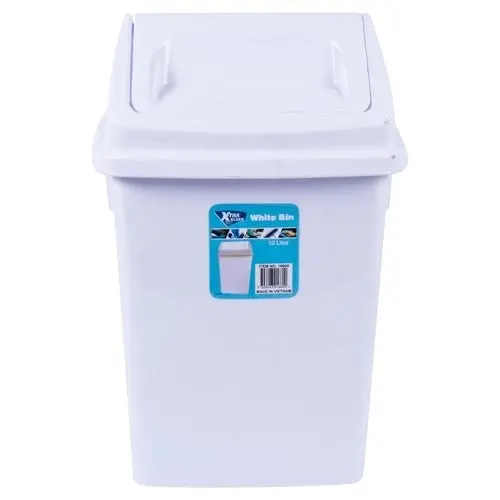 Rubbish Bin Swing Top White