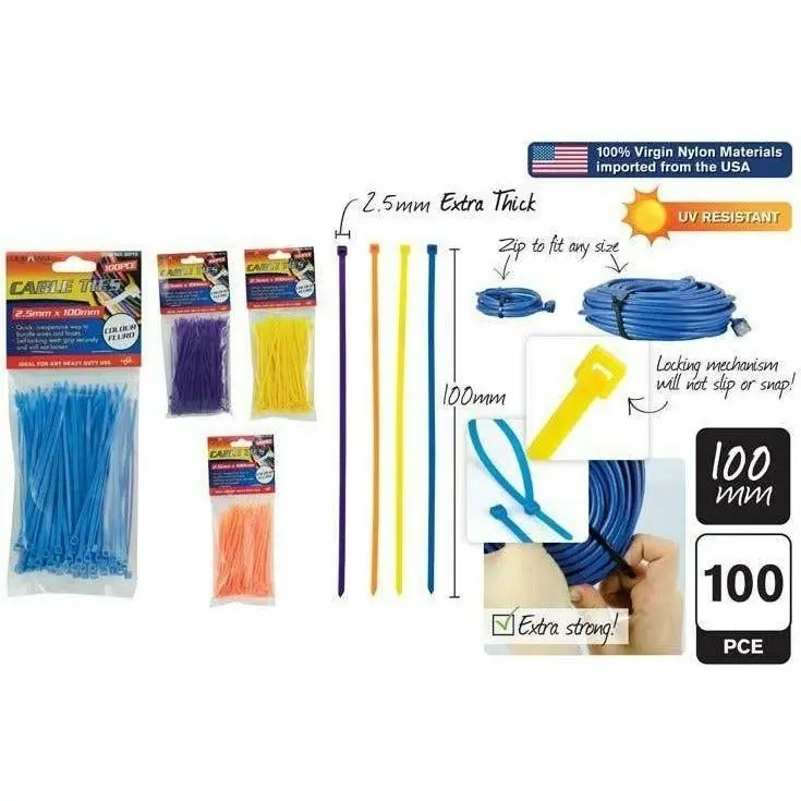 Cable Ties Assorted Colours