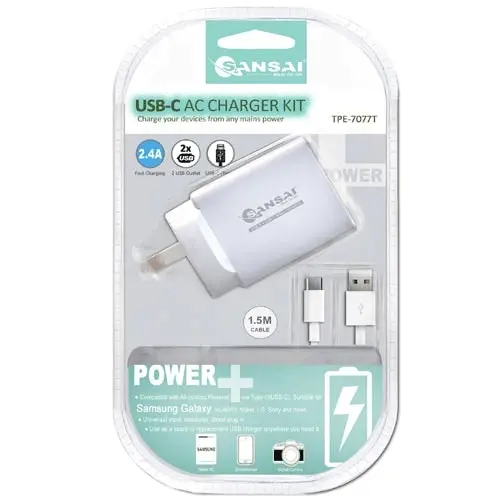 Charger - Type C USB Cable with AC