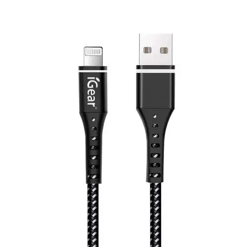 iGear iPhone X Heavy Duty Braided Cable - Black