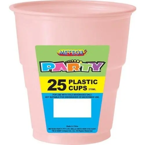 Lovely Pink 25 x 270ml Plastic Cups