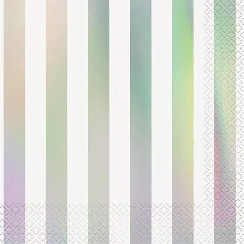 Iridescent Foil Stripes - Luncheon Napkins