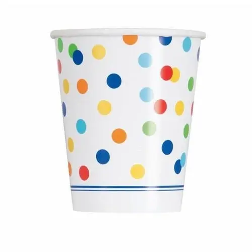 Rainbow Polka Dot Paper Cups