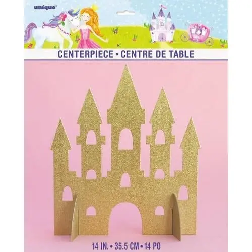 Magical Princess Gold Glitter Castle Centrepiece