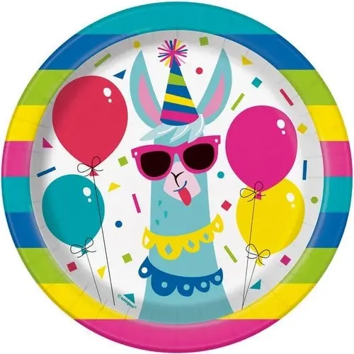 Llama Birthday Paper Plates