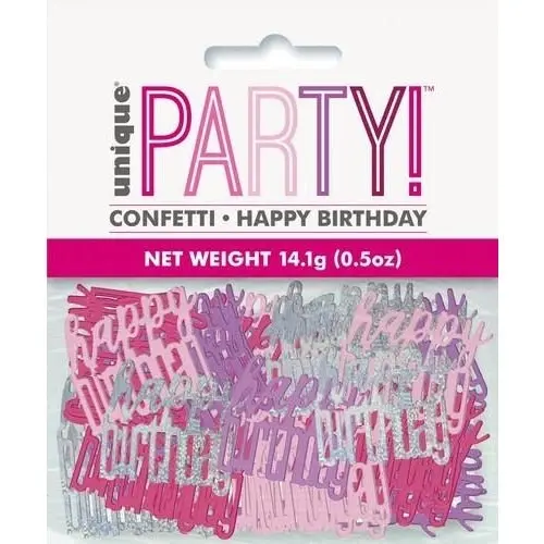 Happy Birthday Foil Confetti - Pink