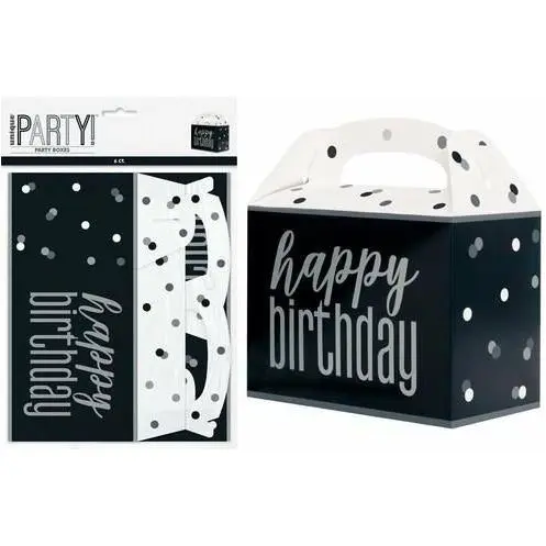 Large Party Treat  Boxes - Black & Silver