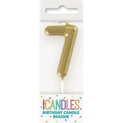 Birthday Candle Mini Pick Number 7 - Gold