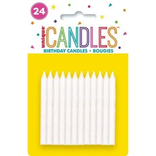 Birthday Candles Spiral with Glitter - White Iridescent