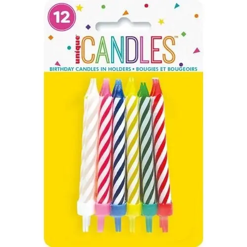 Birthday Candles in Holders - Spiral