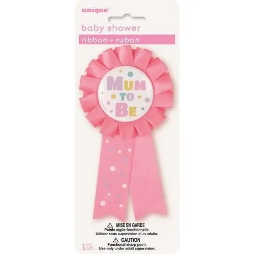 Mum To Be Award Ribbon - Pink