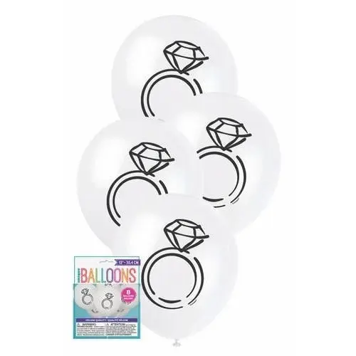 Diamond 8 x 30cm Balloons -White