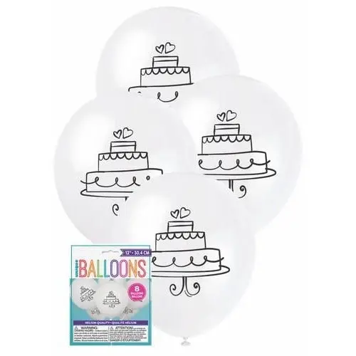 Wedding Cake Latex Balloons - White