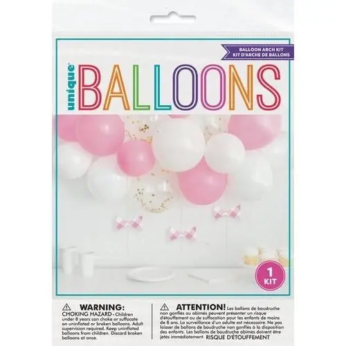 Latex Balloon Arch Kit - Pink & White