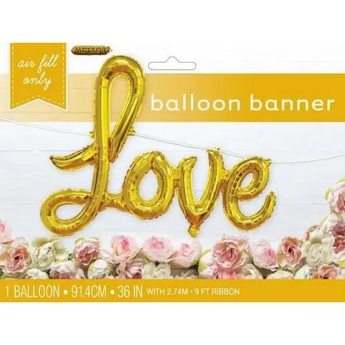 Gold Foil - Love Balloon Banner