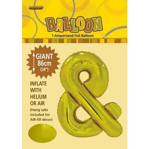 Gold & Alphabet Foil Balloon 86cm