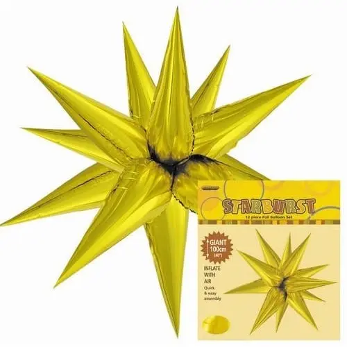 Glitz Starburst Gold Foil Balloon