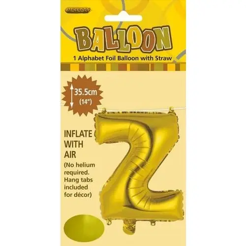 Gold Z Alphabet Foil Balloon