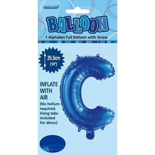 Royal Blue C Alphabet Foil Balloon 35cm