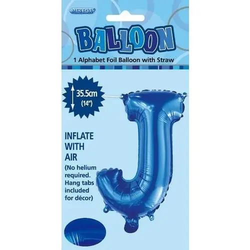 Royal Blue J Alphabet Foil Balloon 35cm